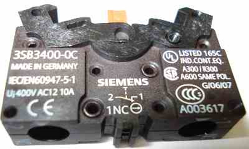 Siemens Emergency Stop Switch Contact Block ( 1 Nc ) 2 Per Emergency ...