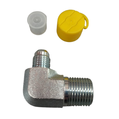 9/16 Jic - 1/2" BSpt Male - Male Elbow Coolant Adaptor