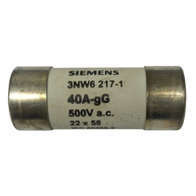 Fuse 40A 500V 22x58mm Siemens Control