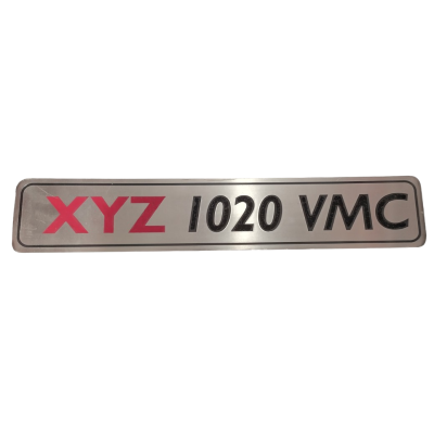 Name Plate - XYZ 1020 VMC 