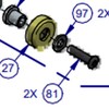 Bearing , Screw & Washer Set On Door For 2-OP Items 27, 81 & 97 