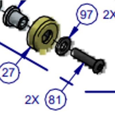 Bearing , Screw & Washer Set On Door For 2-OP Items 27, 81 & 97 